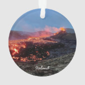 IJslandse vulkaan - keramische sierbloem Ornament (achterkant)