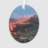 IJslandse vulkaan - keramische sierbloem Ornament (voorkant)