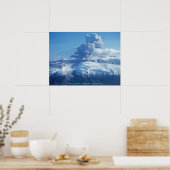 IJslandse vulkaanuitbarsting Poster (Keuken)