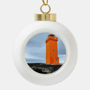 IJslandse vuurtoren - keramische kerstversiering Bal Ornament