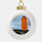 IJslandse vuurtoren - keramische kerstversiering Keramische Bal Ornament (Voorkant)