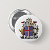 IJslandse wapenschild Ronde Button 5,7 Cm (Voorkant /achterkant)