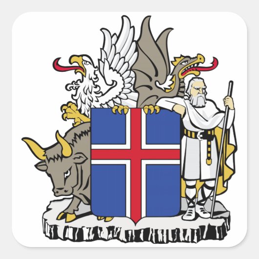 IJslandse wapenstilstand Vierkante Sticker (Voorkant)