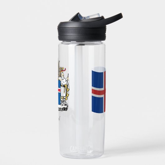 IJslandse wapenstilstand, vlag, IJsland Waterfles (Links)