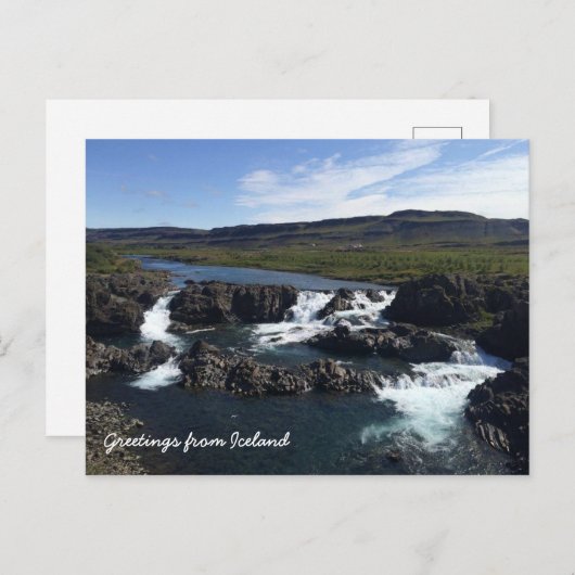IJslandse waterval Briefkaart (Voorkant / Achterkant)