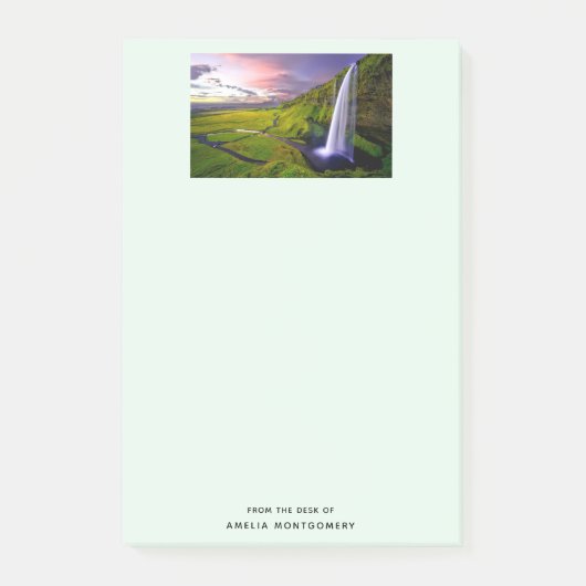 IJslandse Waterval Groen Natuur Foto Post-it® Notes (Voorkant)