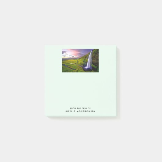 IJslandse Waterval Groen Natuur Foto Post-it® Notes (Voorkant)