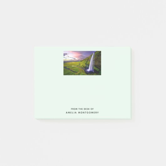 IJslandse Waterval Groen Natuur Foto Post-it® Notes (Voorkant)