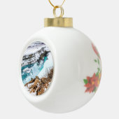 IJslandse waterval in de winter Keramische Bal Ornament (Rechts)