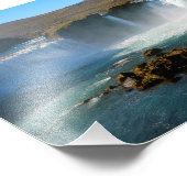 IJslandse waterval in de zomer Foto Afdruk (Hoek)