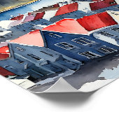 IJslandse Waterverf Reykjavik Poster (Hoek)