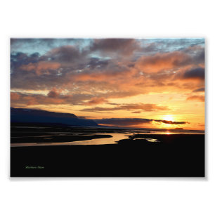 IJslandse zonsondergang Foto Afdruk