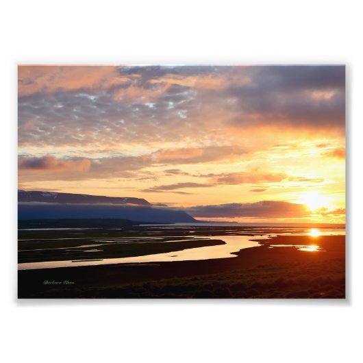 IJslandse zonsondergang Foto Afdruk (Voorkant)