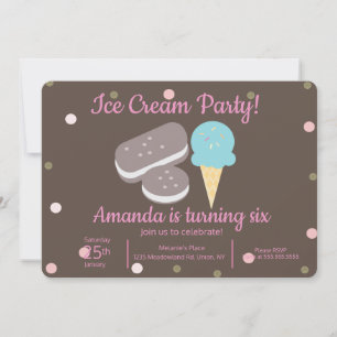 Ijslepel en ijs-sandwich-confetti kaart