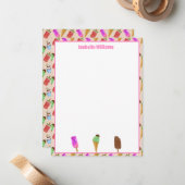 Ijslollies Patroon Persoonlijk  Notitiekaartje (Voorkant / Achterkant in situ)