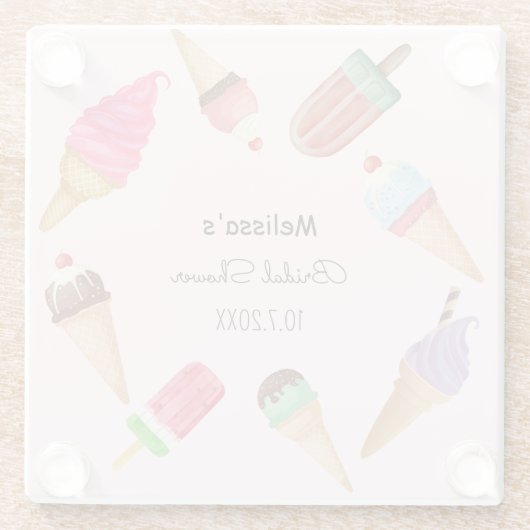 Ijslolly Bruidsmeisje Verjaardag  Glazen Onderzetter (Achterkant)