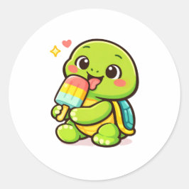 IJslolly traktatie Ronde Sticker