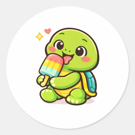 IJslolly traktatie Ronde Sticker (Voorkant)