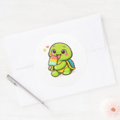 IJslolly traktatie Ronde Sticker (Envelop)