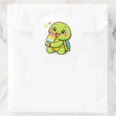 IJslolly traktatie Ronde Sticker (Tas)