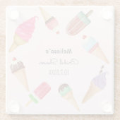 Ijslolly's Bruiloftsfeest Verjaardag  Glazen Onderzetter (Achterkant)