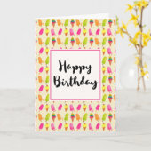 Ijslollys en de Verjaardag van het Patroon van de Kaart (Gele Bloem)