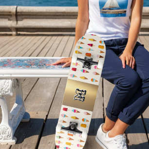 IJslolly's met initialen Retro zeekantpret Persoonlijk Skateboard