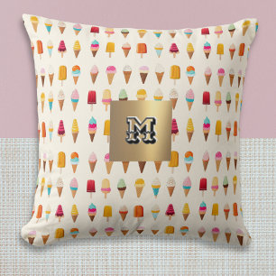 IJslolly's met monogram Retro patronen Moppig Kussen