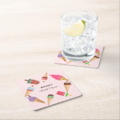 Ijslolly's Roze Papieren Onderzetters (Insitu)