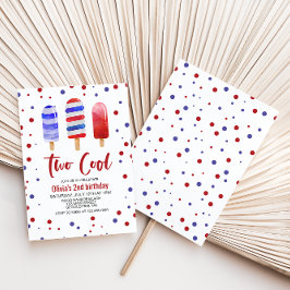 IJslolly's Twee Koel Rood Wit Blauw 2e Verjaardag Kaart