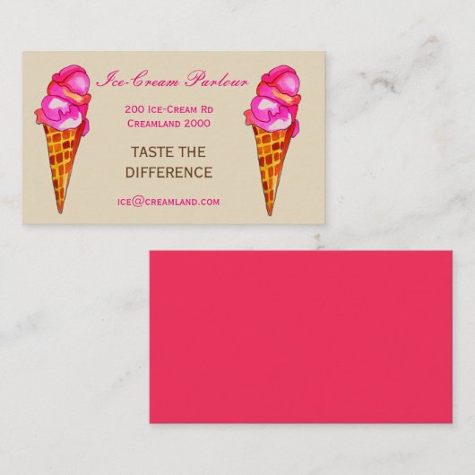 IJsmakerij of -bedrijf Visitekaartje (Voorkant / Achterkant)