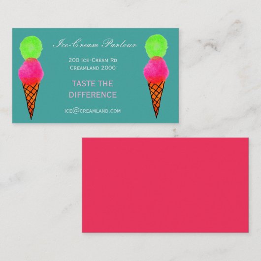 IJsmakerij of -bedrijf Visitekaartje (Voorkant / Achterkant)