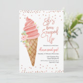 IJsme crème is een vrijgezellenfeest-invitat met d Kaart (Staand voorkant)