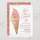 IJsme crème is een vrijgezellenfeest-invitat met d Kaart (Voorkant / Achterkant)