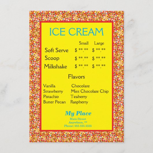 IJsmeneusprankelsrand Menu (Voorkant)