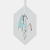 Ijsmuts de Witte IJsdraak Whimsical Kunst Glas Ornament (Voorkant Rechts)