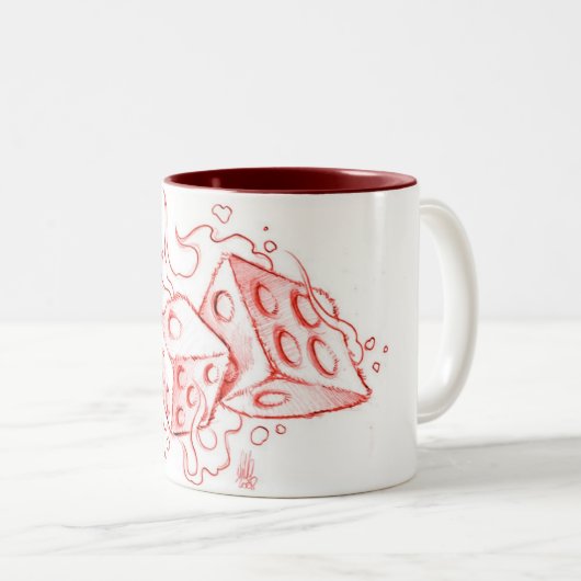 ijsontvlamming tweekleurige koffiemok (Voorkant rechts)