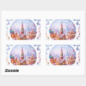 IJspaleis/Winterbal/Krans/ Rechthoekige Sticker (Vel)