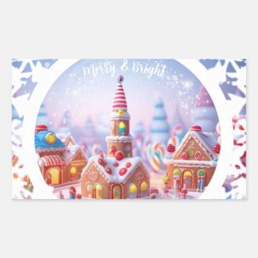 IJspaleis/Winterbal/Krans/ Rechthoekige Sticker (Voorkant)