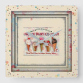 ijsparlor vierkante klok (Voorkant)