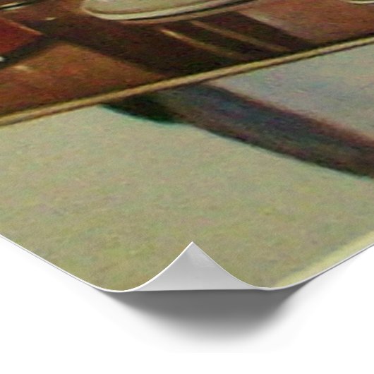 IJSPARTIJ Meisje met dienblad met ijs Poster (Hoek)