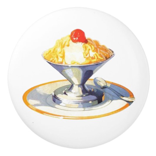  ijsretro dessert food keramische knop (Voorkant)