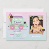 Ijsroom Donut Feest Verjaardag Foto Donuts Kaart (Voorkant)