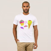 IJsroom en cupcake Mannen T-shirt (Voorkant volledig)
