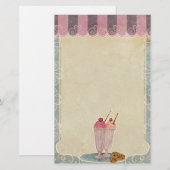 ijsroom en koekjesbenodigdheden briefpapier (Voorkant / Achterkant)