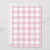 Ijsroom Roze Strik Gingham Verjaardagsfeest Bedankkaart (Achterkant)