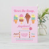 Ijsroom Schep Winkel Schattige Meisjes Lolly Kaart (Staand voorkant)