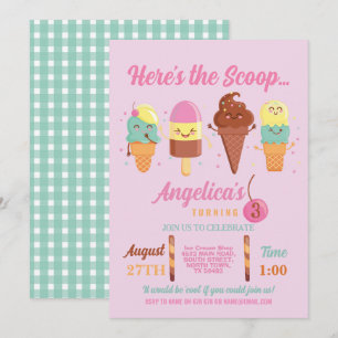 Ijsroom Schepjes Winkel Schattige Meisjes Lolly Kaart