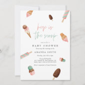 Ijsroom Spikkel Mint Roze Zomer Baby Shower Kaart (Voorkant)