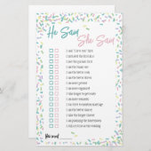 Ijsroom Spikkels Hij Zei Zij Zei Spel Briefpapier (Voorkant / Achterkant)